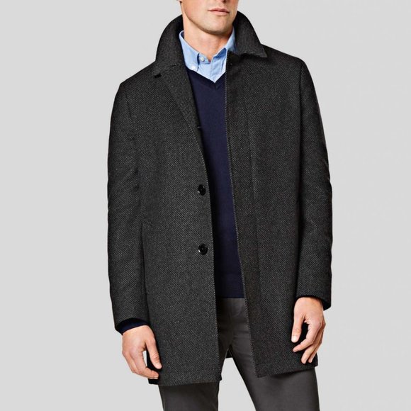 Charles Tyrwhitt Other - Charles Tyrwhitt ~Men’s Birdseye Car Wool Blend Charcoal Gray Coat in 42R